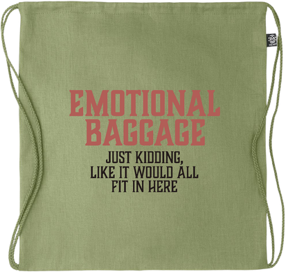 Emotional Baggage Design - Premium hemp drawstring bag_GREEN_front