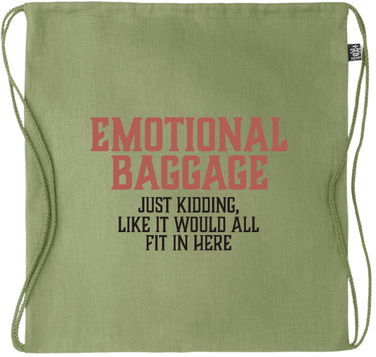 Emotional Baggage Design - Premium hemp drawstring bag_GREEN_front