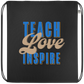 Teach Love Inspire Design - Premium colored organic cotton drawstring bag_BLACK_front