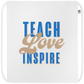 Teach Love Inspire Design - Premium colored organic cotton drawstring bag_WHITE_front