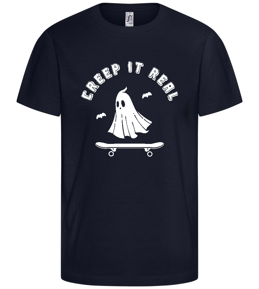 Creep It Real Ghost Design - Comfort kids fitted t-shirt_FRENCH NAVY_front