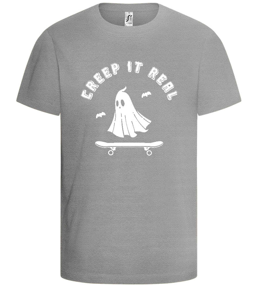 Creep It Real Ghost Design - Comfort kids fitted t-shirt_ORION GREY_front