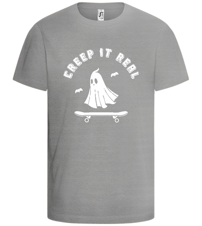 Creep It Real Ghost Design - Comfort kids fitted t-shirt_ORION GREY_front