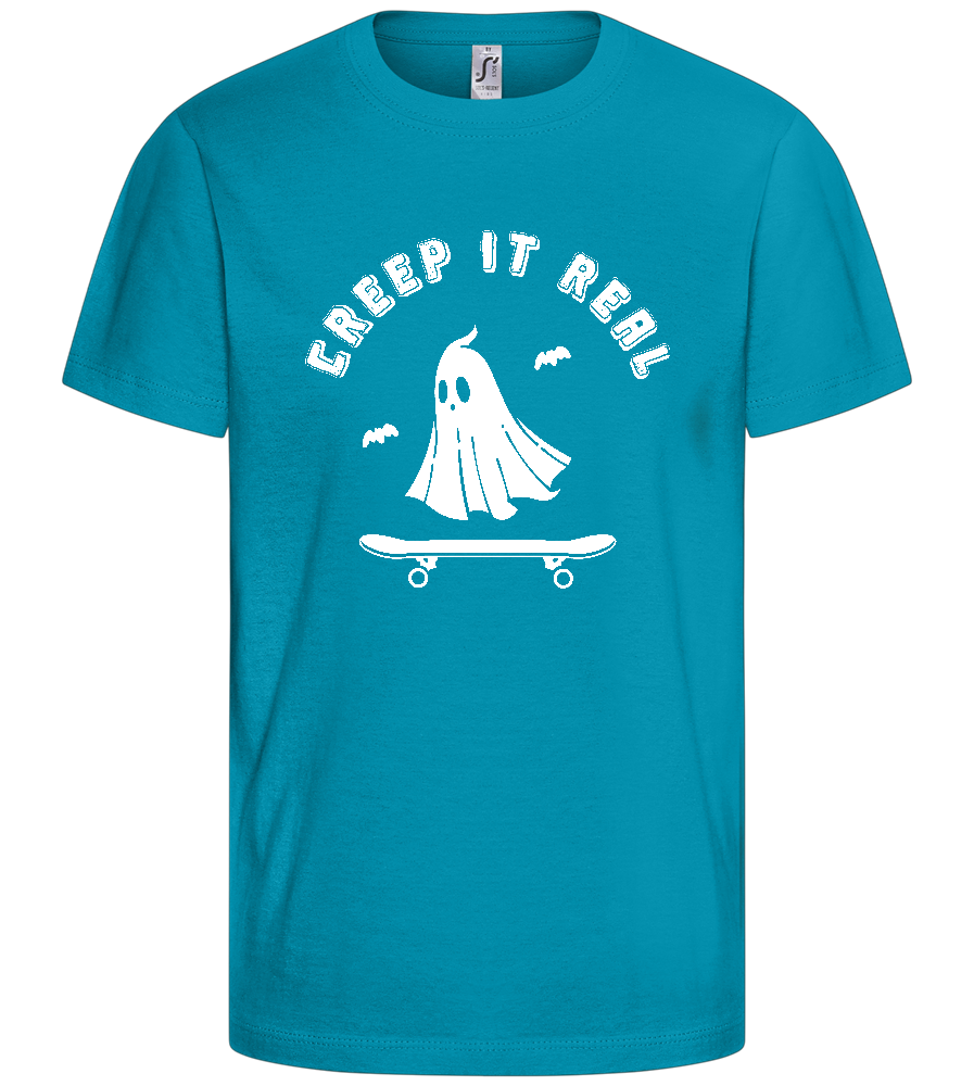 Creep It Real Ghost Design - Comfort kids fitted t-shirt_TURQUOISE_front