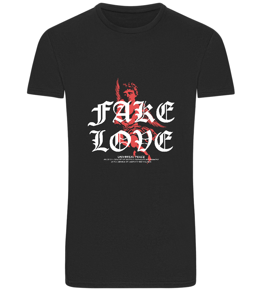 Fake Love Design - Basic Unisex T-Shirt_DEEP BLACK_front