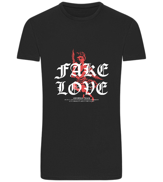 Fake Love Design - Basic Unisex T-Shirt_DEEP BLACK_front