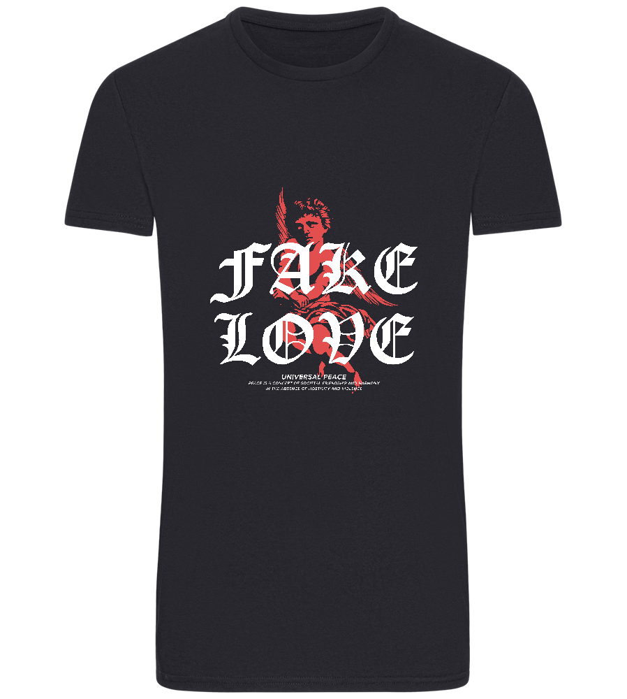 Fake Love Design - Basic Unisex T-Shirt_FRENCH NAVY_front