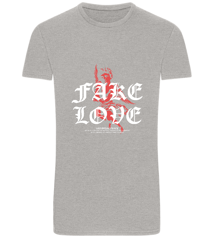 Fake Love Design - Basic Unisex T-Shirt_ORION GREY_front