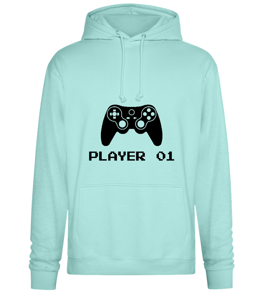 Player 001 Design - Premium Essential Unisex Hoodie_ARCTIC BLUE_front