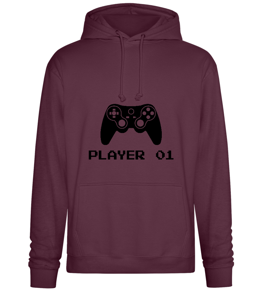 Player 001 Design - Premium Essential Unisex Hoodie_BORDEAUX_front