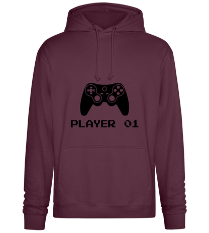 Player 001 Design - Premium Essential Unisex Hoodie_BORDEAUX_front