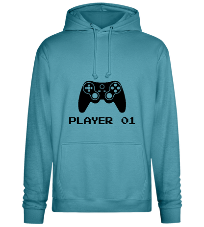 Player 001 Design - Premium Essential Unisex Hoodie_POOL BLUE_front