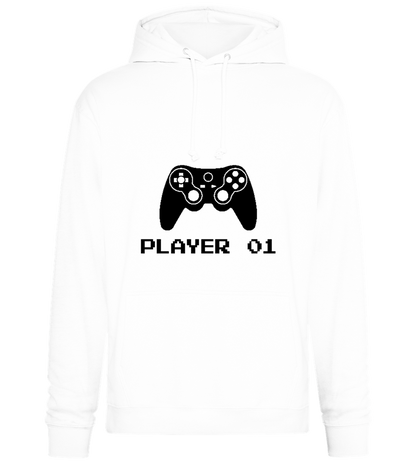 Player 001 Design - Premium Essential Unisex Hoodie_WHITE_front