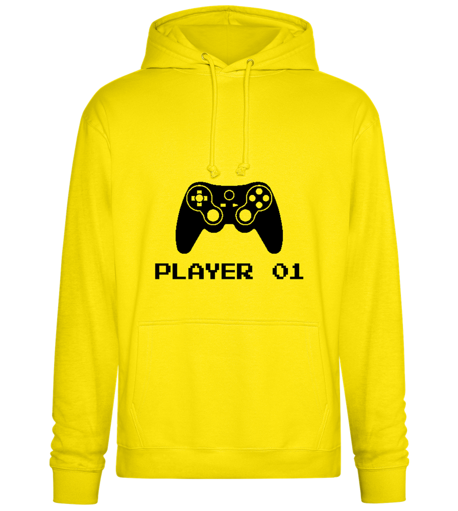 Player 001 Design - Premium Essential Unisex Hoodie_YELLOW_front