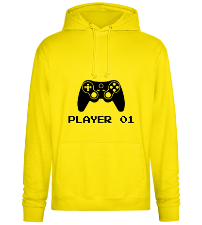 Player 001 Design - Premium Essential Unisex Hoodie_YELLOW_front