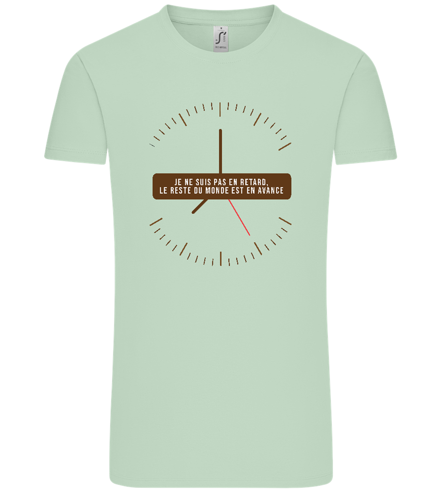 Never Late Design - Comfort Unisex T-Shirt_ICE GREEN_front