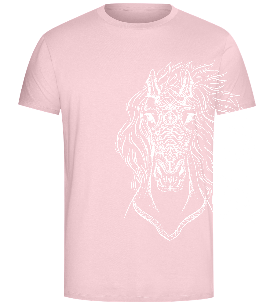 White Abstract Horsehead Design - Comfort Unisex T-Shirt_CANDY PINK_front