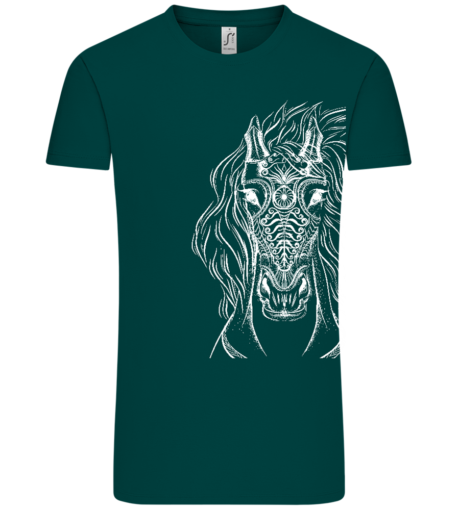 White Abstract Horsehead Design - Comfort Unisex T-Shirt_GREEN EMPIRE_front