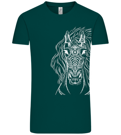 White Abstract Horsehead Design - Comfort Unisex T-Shirt_GREEN EMPIRE_front