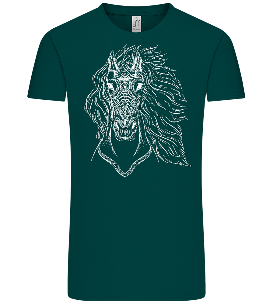 White Abstract Horsehead Design - Comfort Unisex T-Shirt_GREEN EMPIRE_front