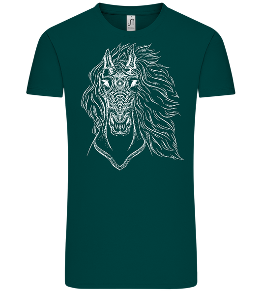 White Abstract Horsehead Design - Comfort Unisex T-Shirt_GREEN EMPIRE_front