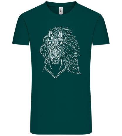 White Abstract Horsehead Design - Comfort Unisex T-Shirt_GREEN EMPIRE_front