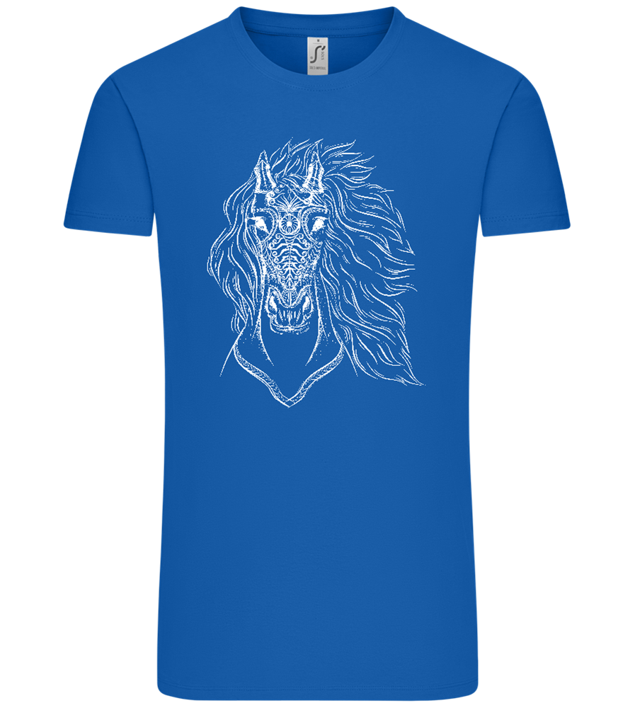 White Abstract Horsehead Design - Comfort Unisex T-Shirt_ROYAL_front