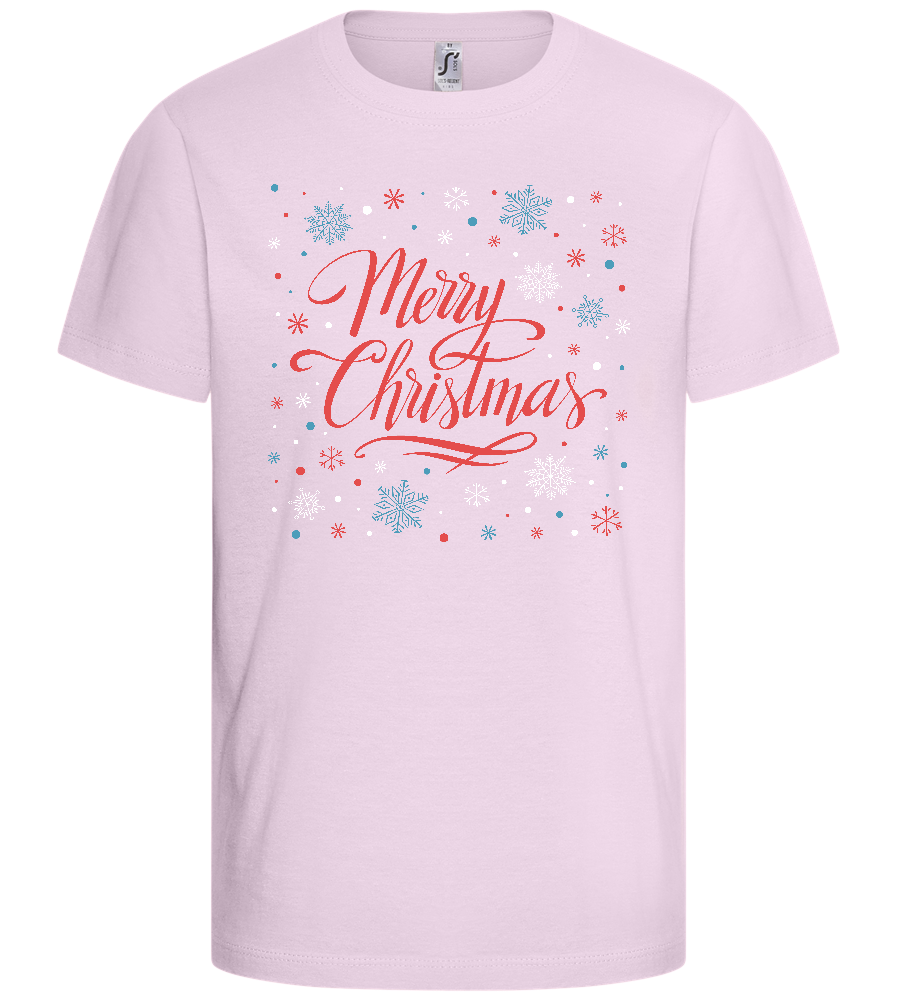 Merry Christmas Snowflakes Design - Comfort kids fitted t-shirt_LIGHT PINK_front