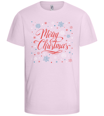 Merry Christmas Snowflakes Design - Comfort kids fitted t-shirt_LIGHT PINK_front