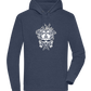 Skull With Flames Design - Premium unisex hoodie_DENIM CHINA_front