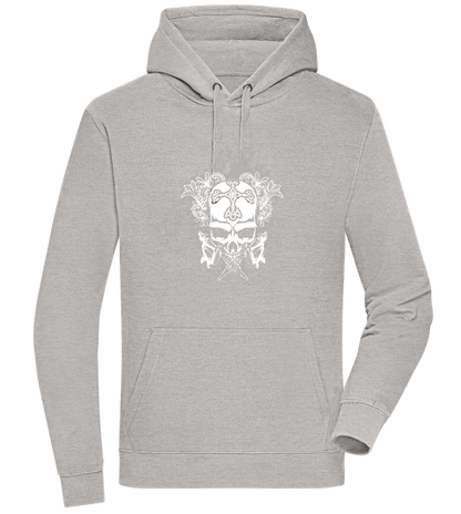 Skull With Flames Design - Premium unisex hoodie_ORION GREY II_front