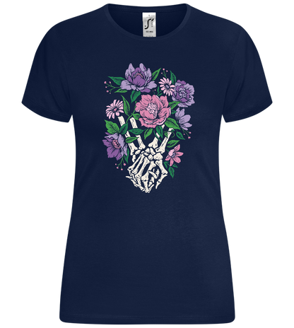 Bones and Blooms Design - Comfort women's t-shirt_MARINE_front