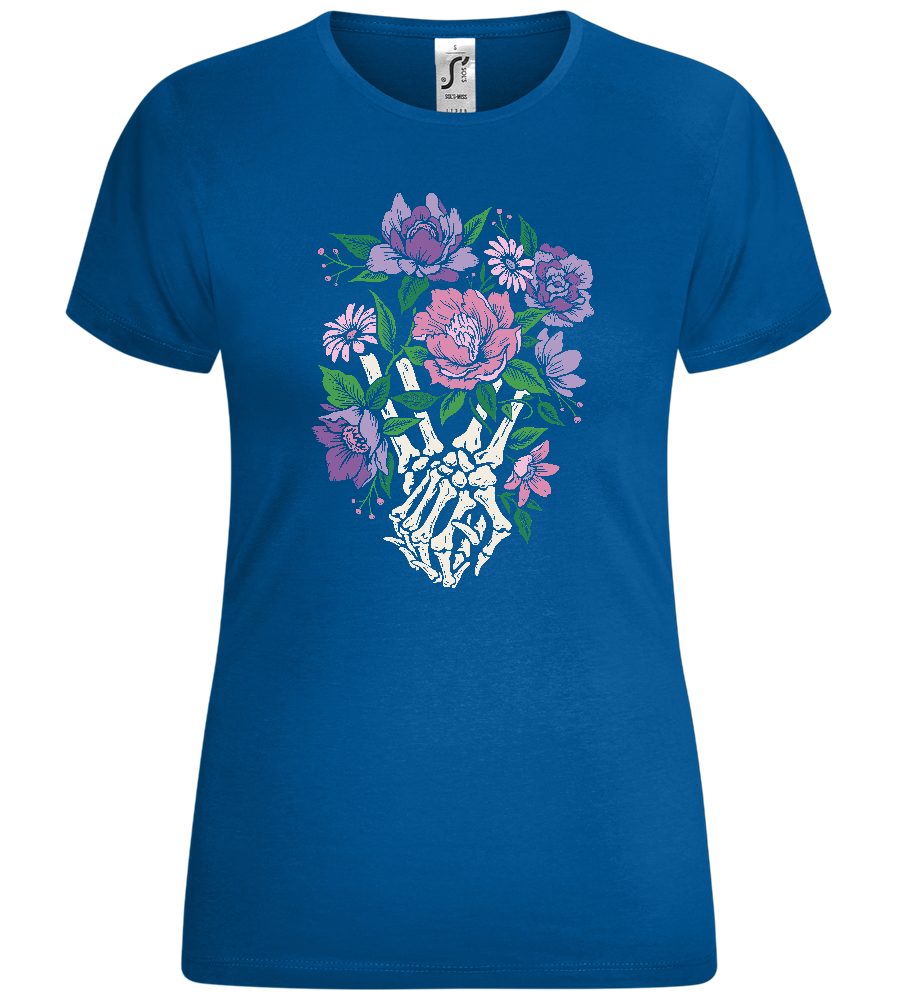 Bones and Blooms Design - Comfort women's t-shirt_ROYAL_front