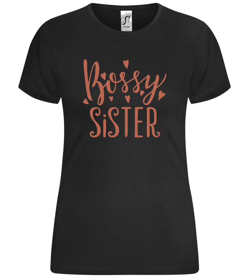 The Bossy Sister Design - Comfort women's t-shirt_DEEP BLACK_front