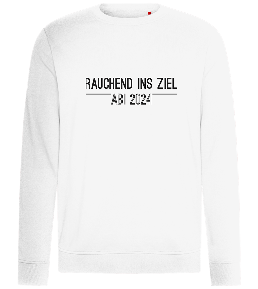 Rauchend Ins Ziel Design - Comfort unisex sweater_WHITE_front