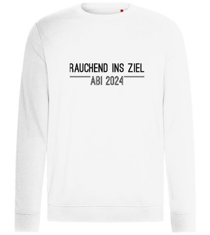 Rauchend Ins Ziel Design - Comfort unisex sweater_WHITE_front