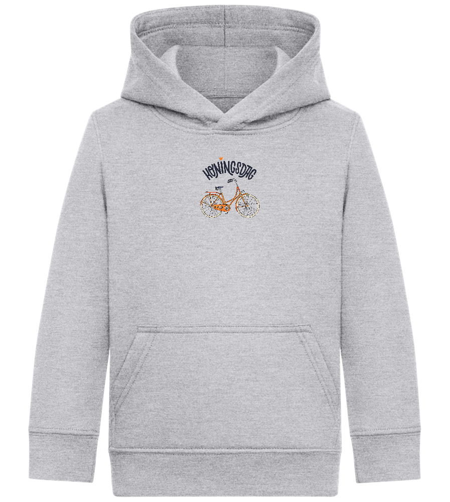 Koningsdag Oranje Fiets Design - Comfort Kids Hoodie_ORION GREY II_front