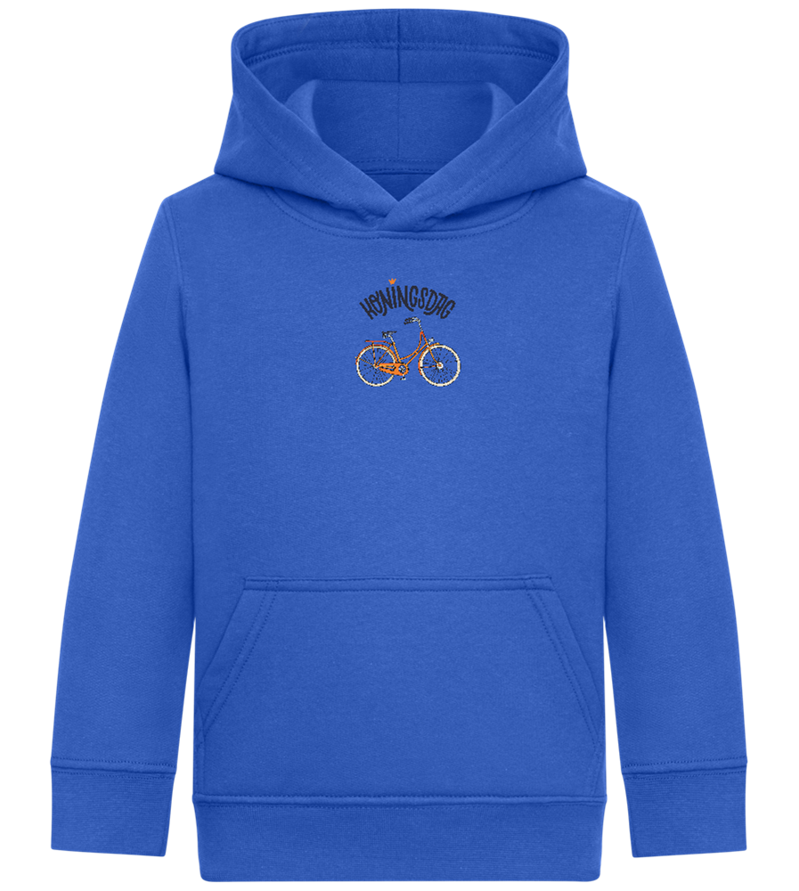 Koningsdag Oranje Fiets Design - Comfort Kids Hoodie_ROYAL_front