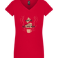 First Coffee Design - Basic women's v-neck t-shirt_RED_front