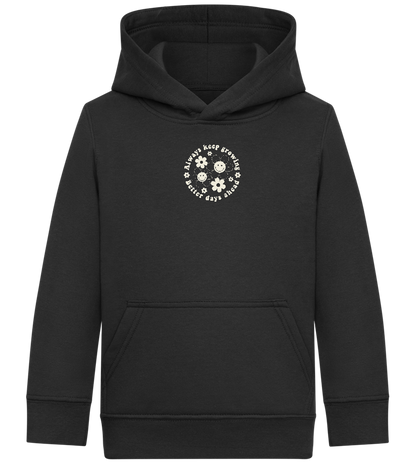 Keep Growing Design - Comfort Kids Hoodie_BLACK_front