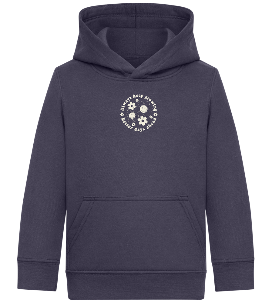 Keep Growing Design - Comfort Kids Hoodie_FRENCH NAVY_front