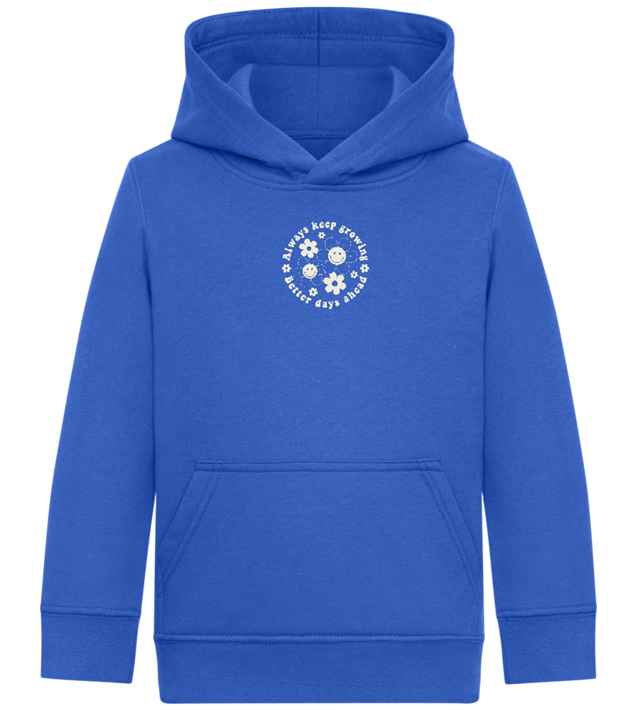 Keep Growing Design - Comfort Kids Hoodie_ROYAL_front