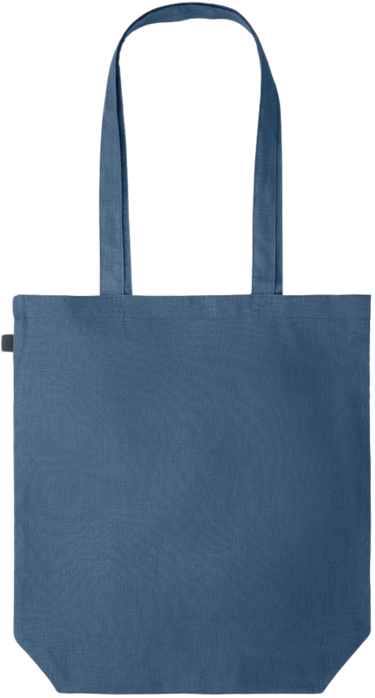 Love Knows No Limits Design - Premium colored organic hemp tote bag_BLUE_back