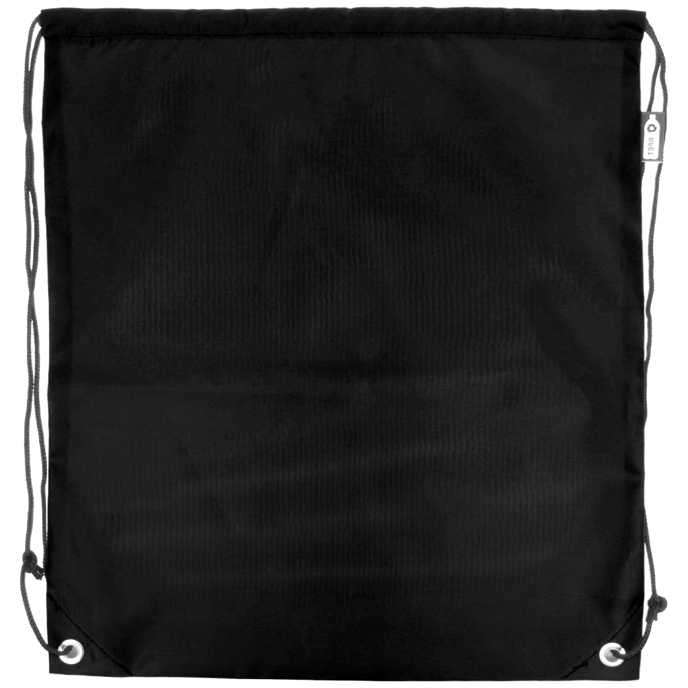 Eco-Friendly RPET Drawstring Bag_BLACK_front