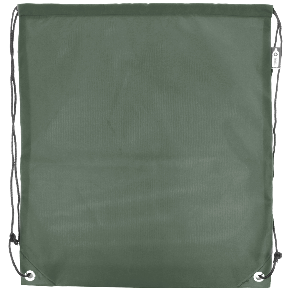 Eco-Friendly RPET Drawstring Bag_DARK GREEN_front