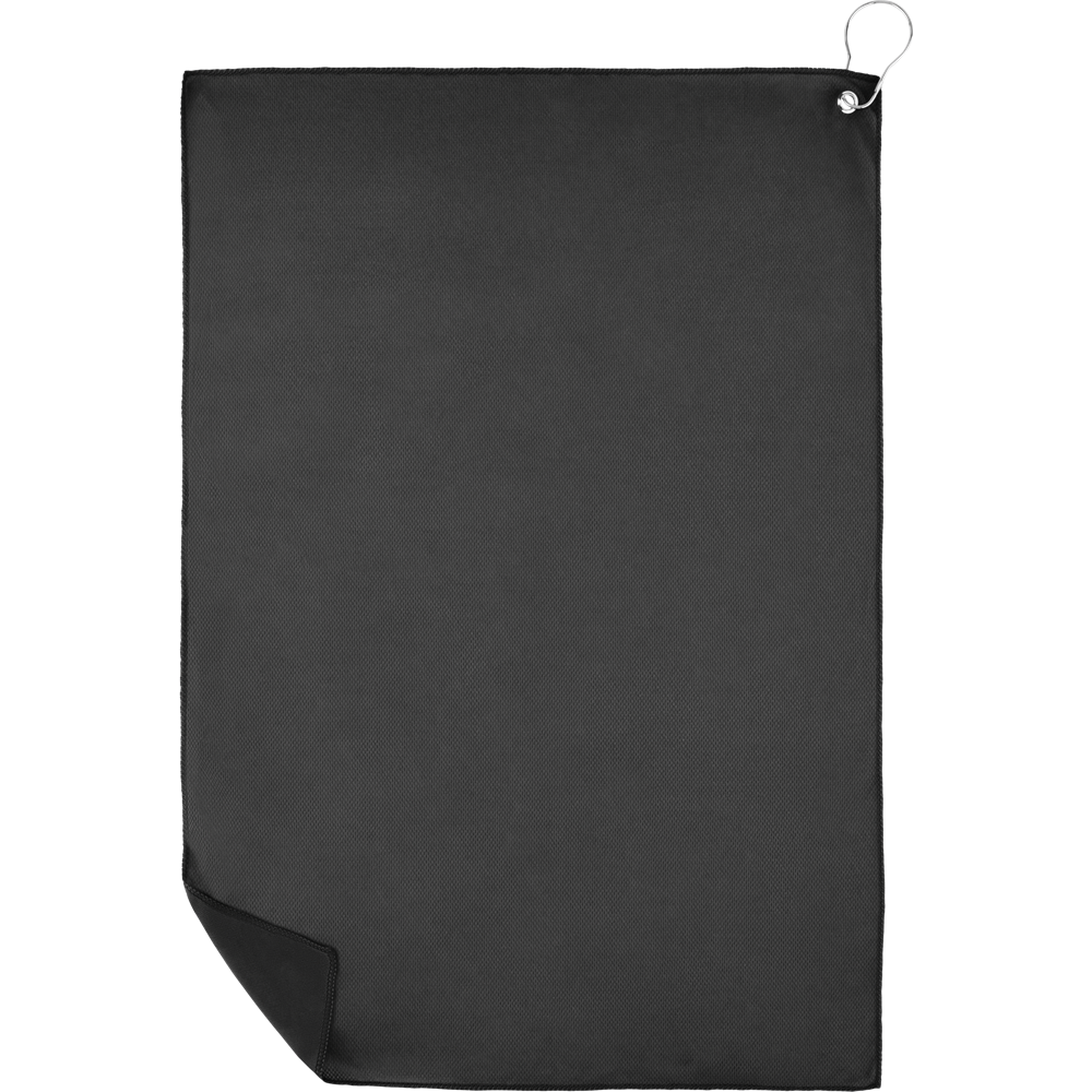 Golf Towel with Clip_BLACK_front