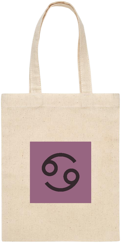 The Crab Zodiac Design - Essential small colored handle gift bag_BEIGE_front