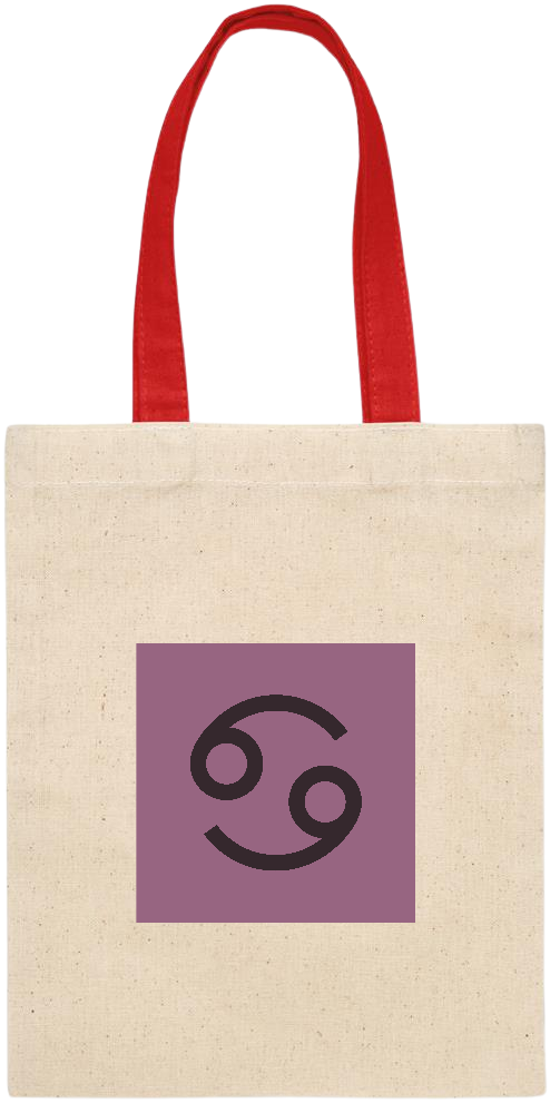 The Crab Zodiac Design - Essential small colored handle gift bag_RED_front