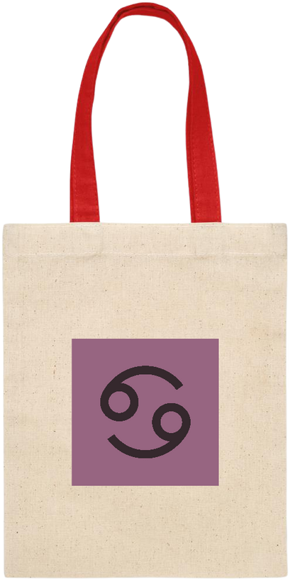 The Crab Zodiac Design - Essential small colored handle gift bag_RED_front