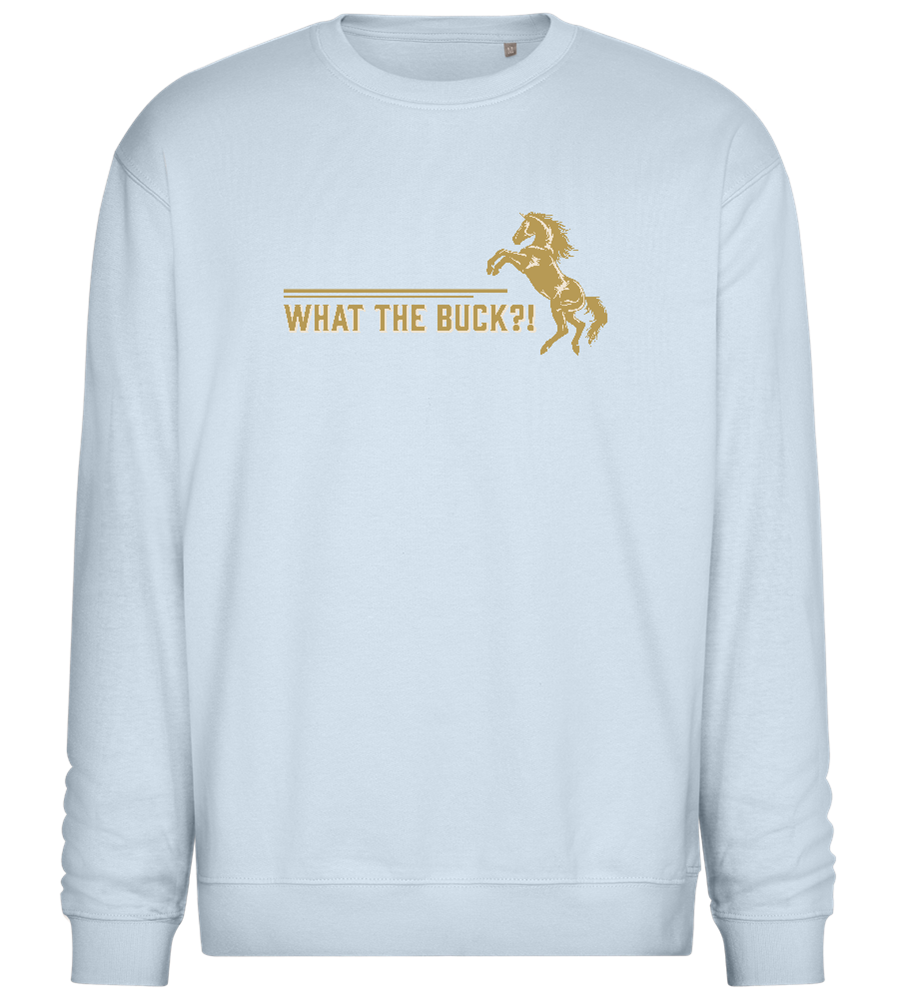 What The Buck Design - Comfort Essential Unisex Sweater_CREAMY BLUE_front